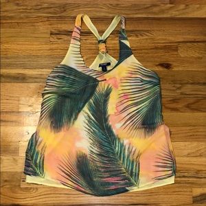OLD NAVY Tropical Palm Chiffon Top